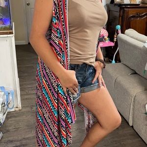 Sleeveless serape cardigan